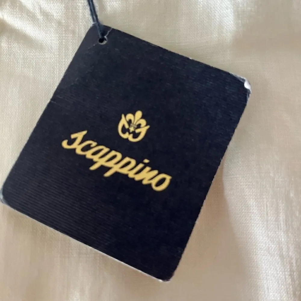 New with tags Scappino white linen trousers size 42.